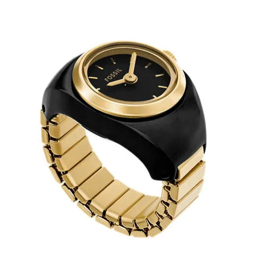 Fossil Watch Ring Two-Hand Gold-Tone Stainless Steel - ES5413