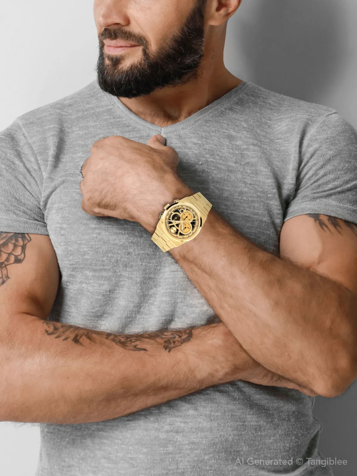 Movado Bold Chronograph Gold Dial 3601185