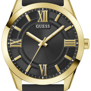 GUESS Mens Black Gold Tone Analog Watch - GW0894G2 - KRISHNA WATCH COMPANY