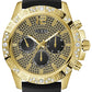 GUESS Mens Black Gold Tone Multi-function Watch GW0909G2