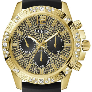 GUESS Mens Black Gold Tone Multi-function Watch GW0909G2 - KRISHNA WATCH COMPANY