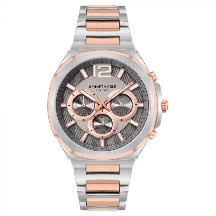 Kenneth Cole Quartz Chronograph Grey Dial Stainless Steel Strap Watch for Men ntkcwgi2104902mn - KRISHNA WATCH COMPANY