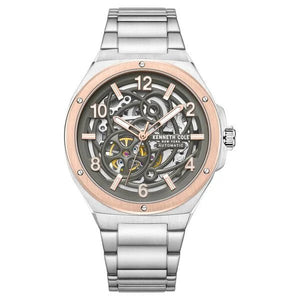 Kenneth Cole Automatic Grey Dial With Silver Stainless Steel Strap Watch For Men ntkcwgy0046303mn - KRISHNA WATCH COMPANY
