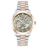 Kenneth Cole Mechanical Hand Wound Analog Mechanical Grey Dial With Two Toned Stainless Steel Strap Watch For Men ntkcwgl0046702mn