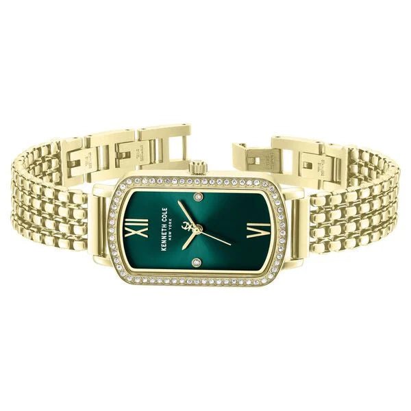 Kenneth Cole Quartz Analog Green Dial Golden Colour Stainless Steel Strap Watch For Women kcwlg0065802ld - KRISHNA WATCH COMPANY