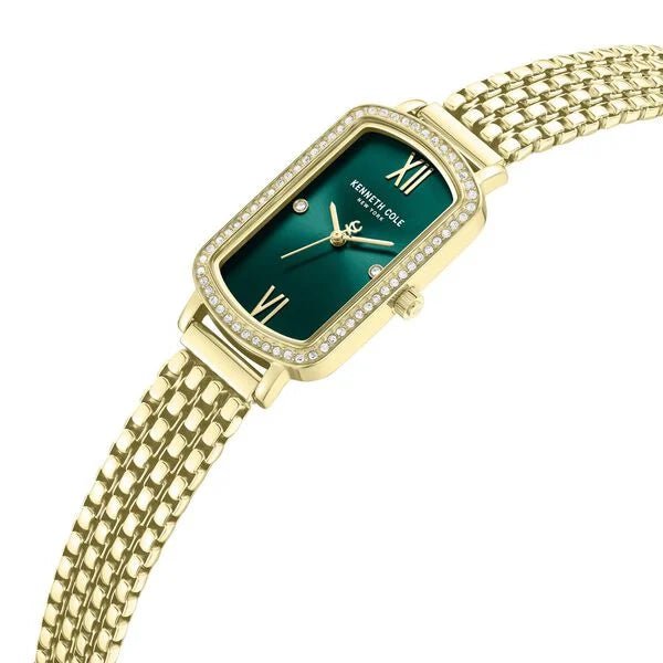 Kenneth Cole Quartz Analog Green Dial Golden Colour Stainless Steel Strap Watch For Women kcwlg0065802ld - KRISHNA WATCH COMPANY