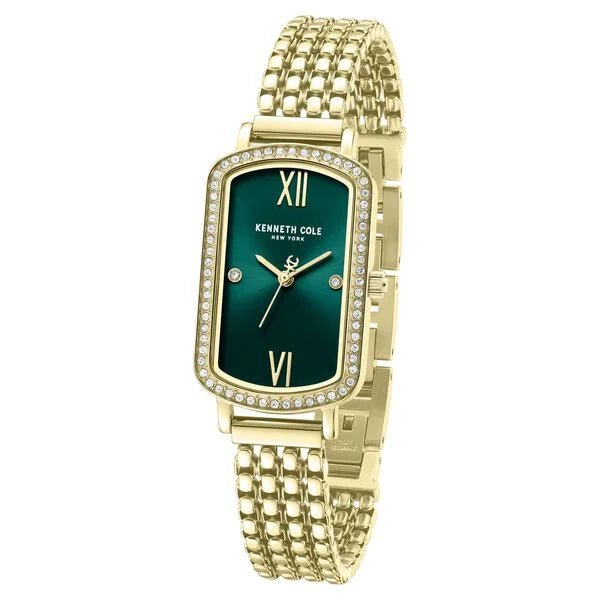 Kenneth Cole Quartz Analog Green Dial Golden Colour Stainless Steel Strap Watch For Women kcwlg0065802ld - KRISHNA WATCH COMPANY