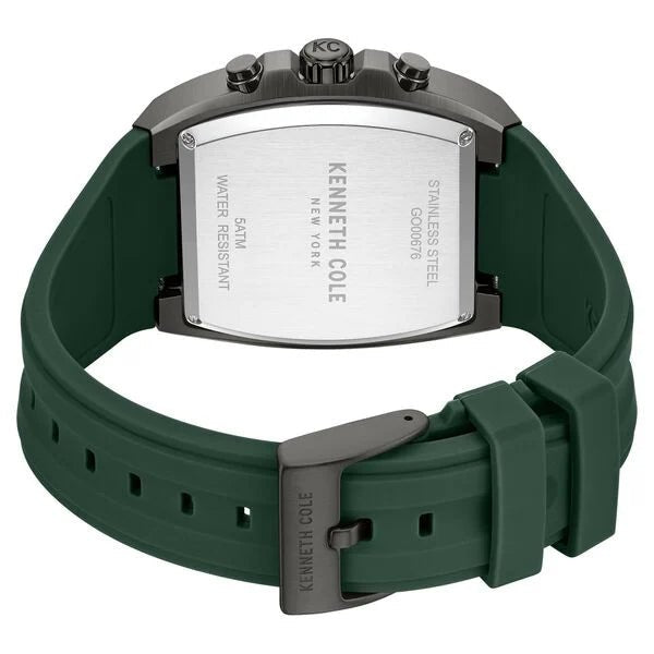 Kenneth Cole Quartz Multifunction Green Dial Green Colour Silicone Strap Watch For Men kcwgo0067601mn - KRISHNA WATCH COMPANY