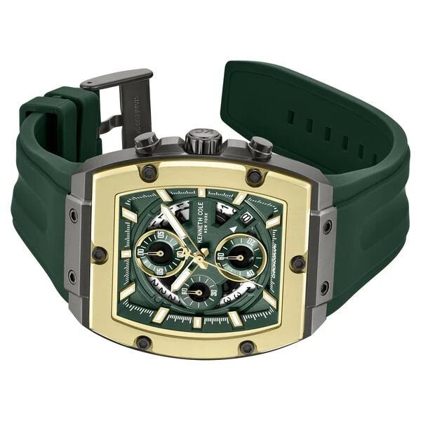 Kenneth Cole Quartz Multifunction Green Dial Green Colour Silicone Strap Watch For Men kcwgo0067601mn - KRISHNA WATCH COMPANY