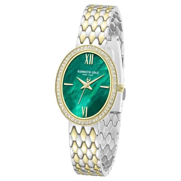 Kenneth Cole Quartz White Dial Two Toned Stainless Steel Strap Watch For Women kcwlg0068302ld