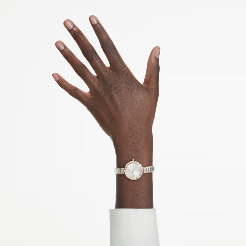 Swarovski Matrix bangle watch Swiss Made, Crystal bracelet, White - 5677484