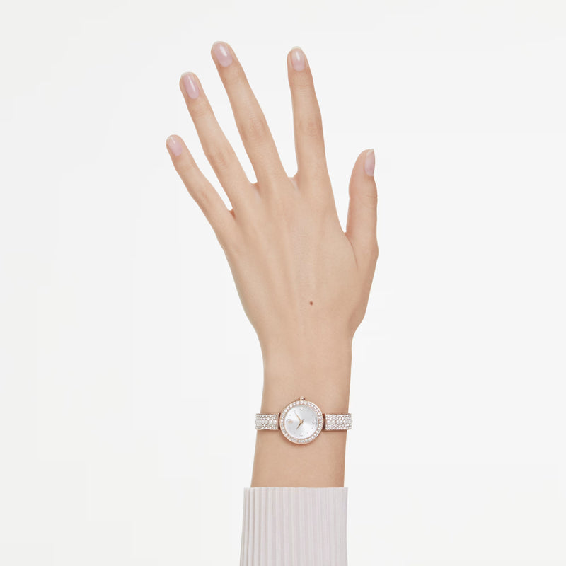Swarovski Matrix pearl bangle bangle watch Swiss Made, Crystal bracelet, White - 5705406