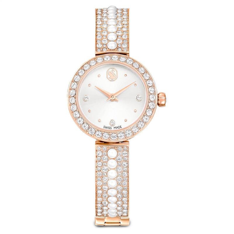 Swarovski Matrix pearl bangle bangle watch Swiss Made, Crystal bracelet, White - 5705406