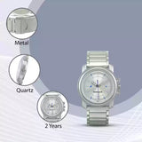 Fastrack Quartz Analog Silver Dial Stainless Steel Strap Watch for Guys np3039sm03 / 3039sm03 - KRISHNA WATCH COMPANY