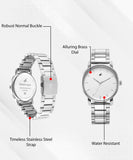 Fastrack Stunners White Dial Metal Strap Watch for Guys 3278sm04 - KRISHNA WATCH COMPANY