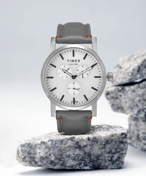 Timex Fashion Men's Grey Dial Round Case Multifunction Function Watch -TWEG16609