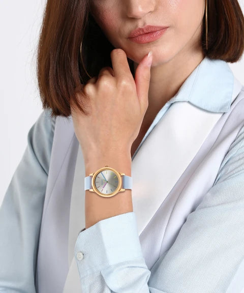 Sonata Splash Silver Dial Women Watch With Plastic Strap 8178wp01