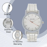 White Dial Silver Stainless Steel Strap Watch 7987SM03W