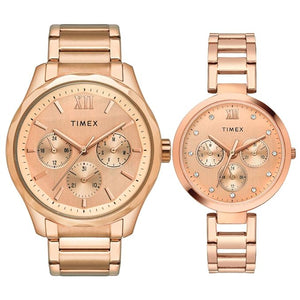 TIMEX ANALOG ROSE GOLD DIAL UNISEX'S WATCH-TW00PR266 - KRISHNA WATCH COMPANY