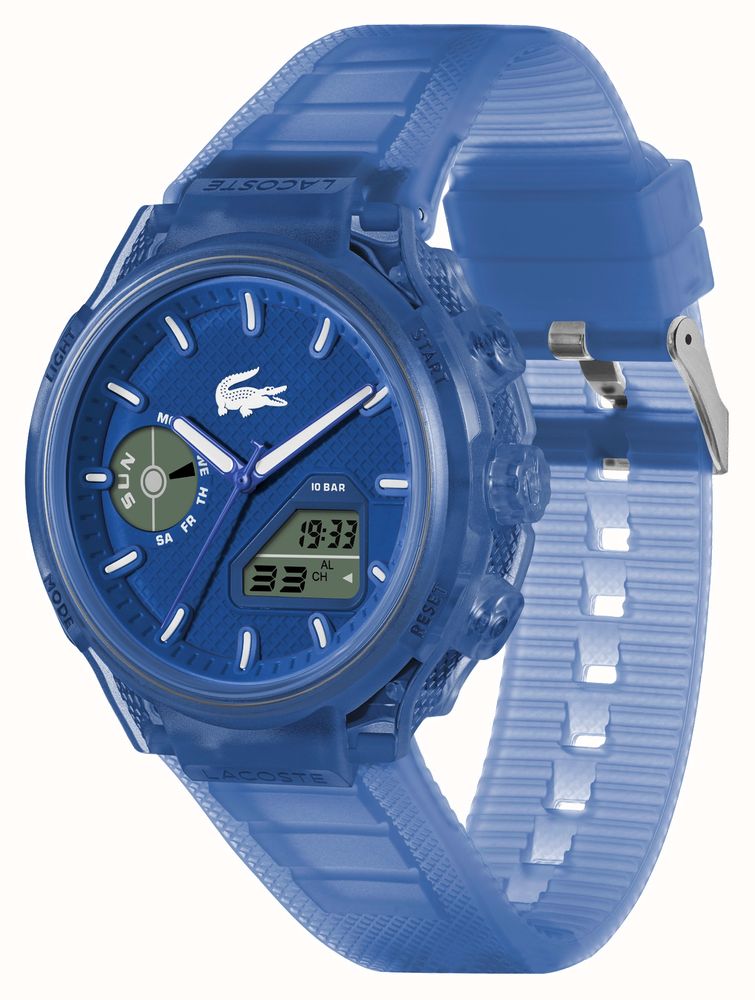 Lacoste LC33 Dual-Display Multifunction Blue Silicone Strap 2011429