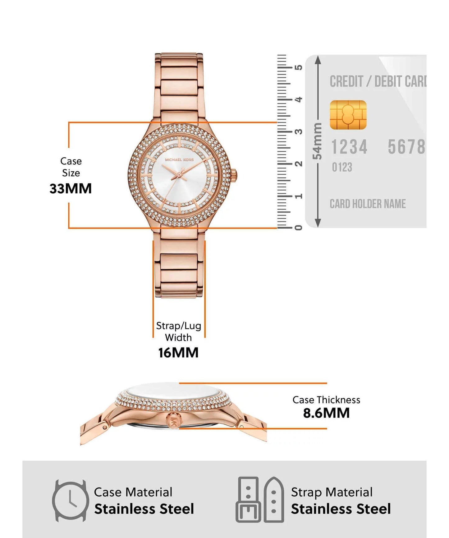 Michael Kors Sylvia Three-Hand Rose Gold-Tone Watch MK4942