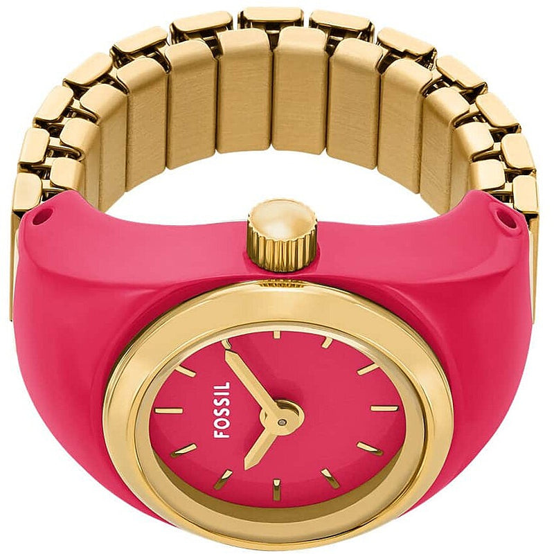 Fossil Watch Ring Two-Hand Gold-Tone Stainless Steel - ES5414