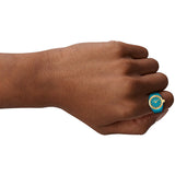 Fossil Watch Ring Two-Hand Gold-Tone Stainless Steel - ES5415