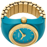 Fossil Watch Ring Two-Hand Gold-Tone Stainless Steel - ES5415