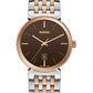 Rado watch with two-tone metal bracelet on a white background