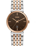 Rado watch with two-tone metal bracelet on a white background
