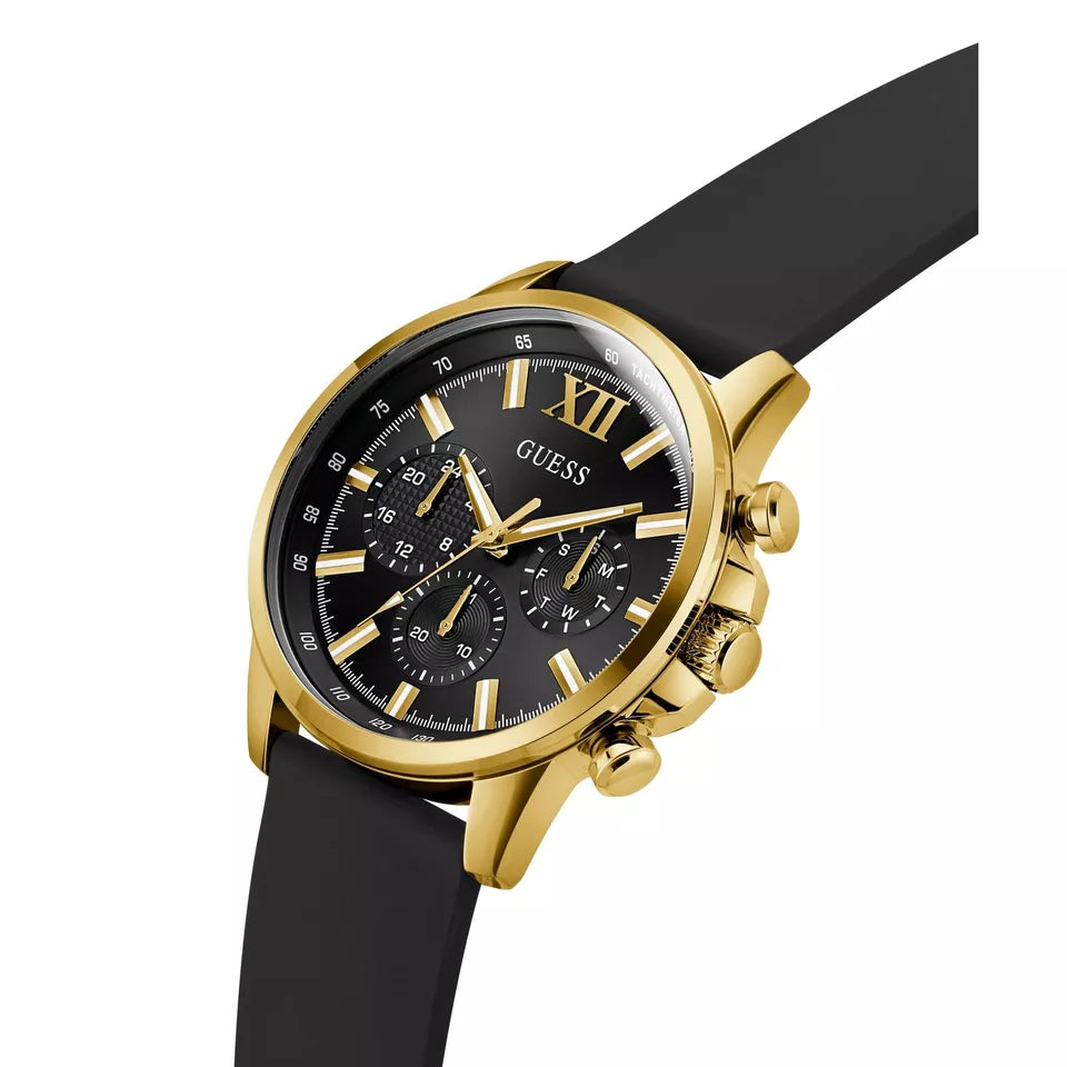 GUESS Mens Black Gold Tone Analog Watch GW0913G2 - KRISHNA WATCH COMPANY