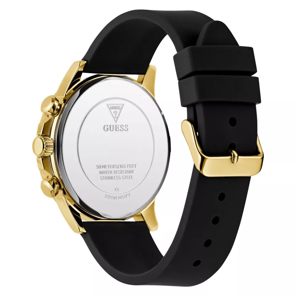 GUESS Mens Black Gold Tone Analog Watch GW0913G2 - KRISHNA WATCH COMPANY