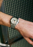 Seiko 55 GMT Men Automatic Cream Dial Analog Stainless Steel Watch HDB002K1