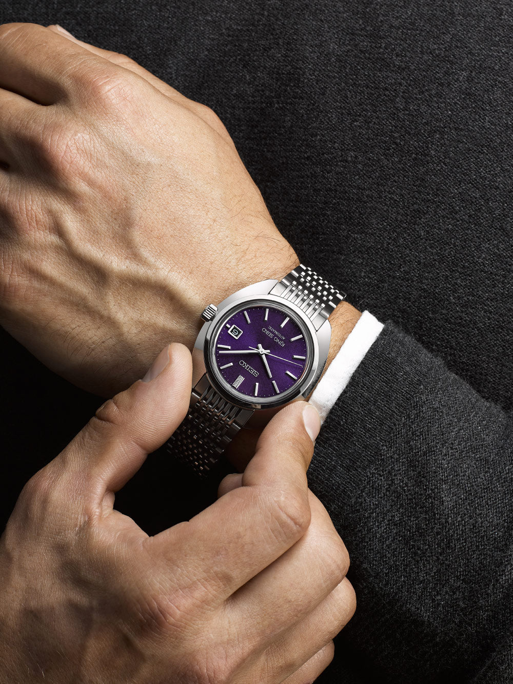 Seiko King Seiko ‘Forest Purple’ 6L 1969 Re-Interpretation - SJE111J1 - KRISHNA WATCH COMPANY