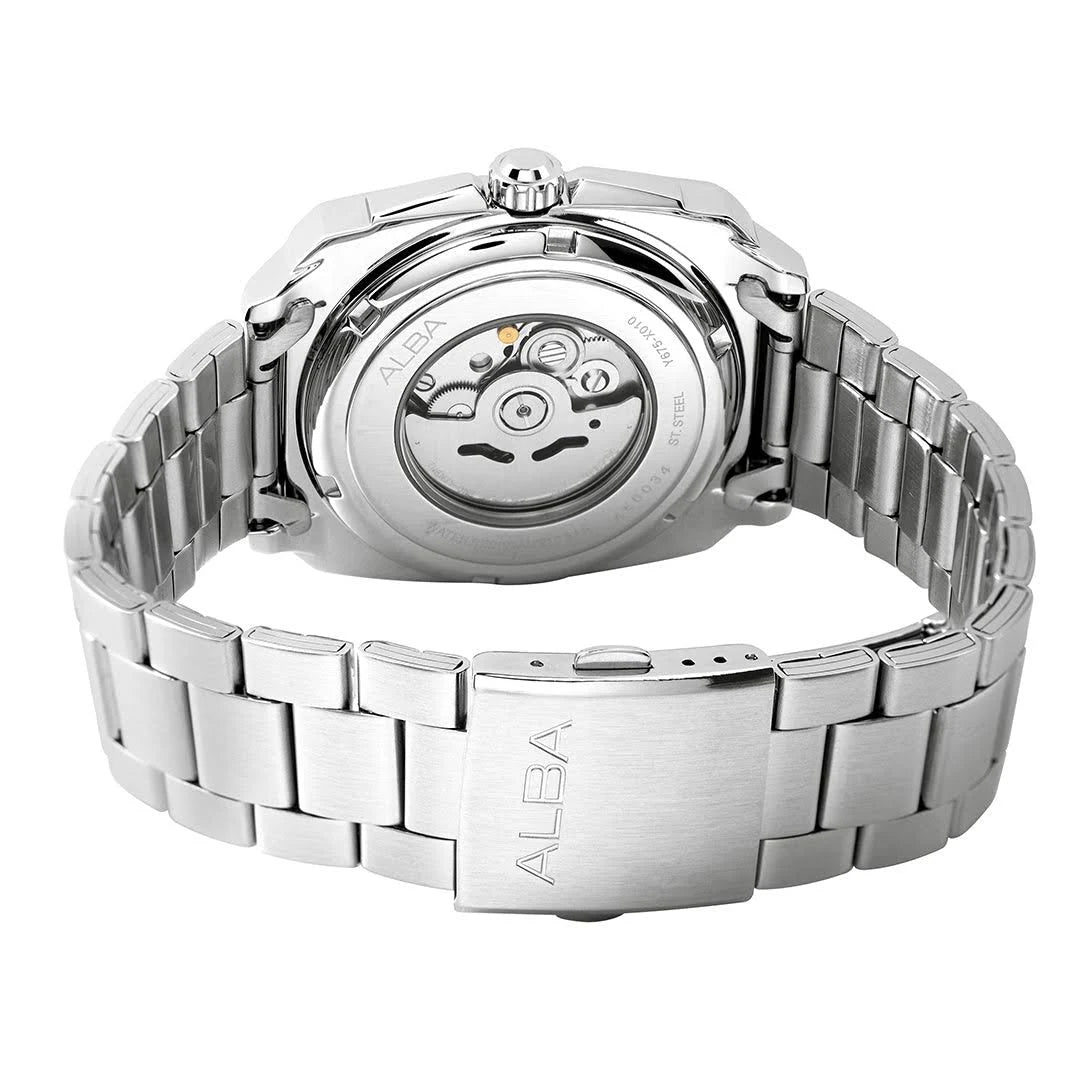 Alba Unique Rectangular Green & Black Radiation Dial Automatic Watch - AU4037X1