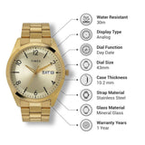 Timex Men Champagne Round Analog Brass Dial Watch- TWTG10403