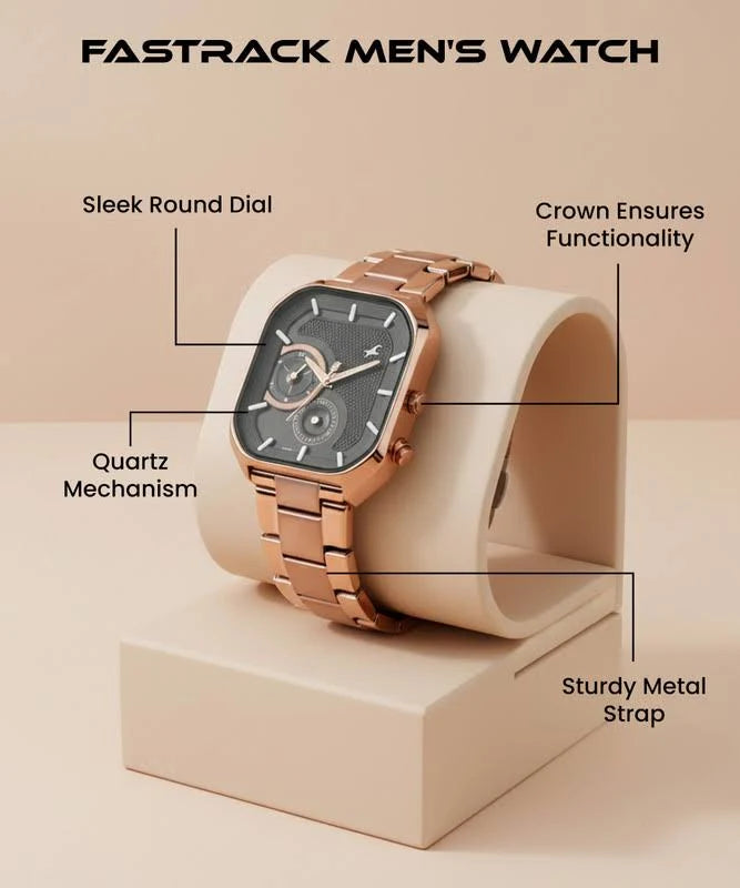 Fastrack Groove Guy's Watch with Lume indices 3321qm02