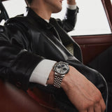 Timex Marlin PANDA Men Silver-Tone Analog Round Stainless Steel Dial Watch