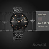 SONATA Eternia Quartz Analog Watch For Men - 77156NM01 - KRISHNA WATCH COMPANY
