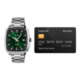 Alba Unique Rectangular Green & Black Radiation Dial Automatic Watch - AU4037X1