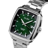 Alba Unique Rectangular Green & Black Radiation Dial Automatic Watch - AU4037X1