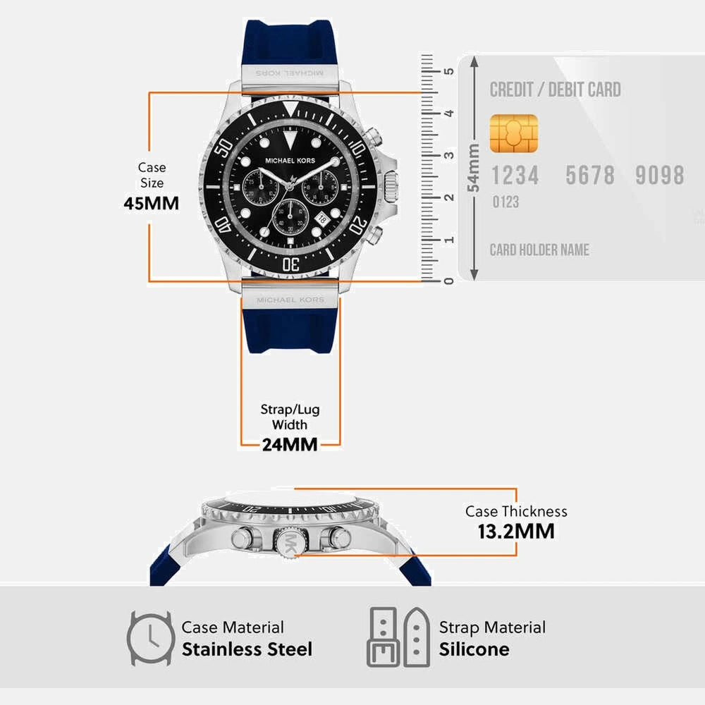 Michael Kors Everest Men Quart Silicone Watch MKO1160 - KRISHNA WATCH COMPANY