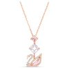 SWAROVSKI Swan pendant Swan, Pink, 18K rose gold finish 5473024