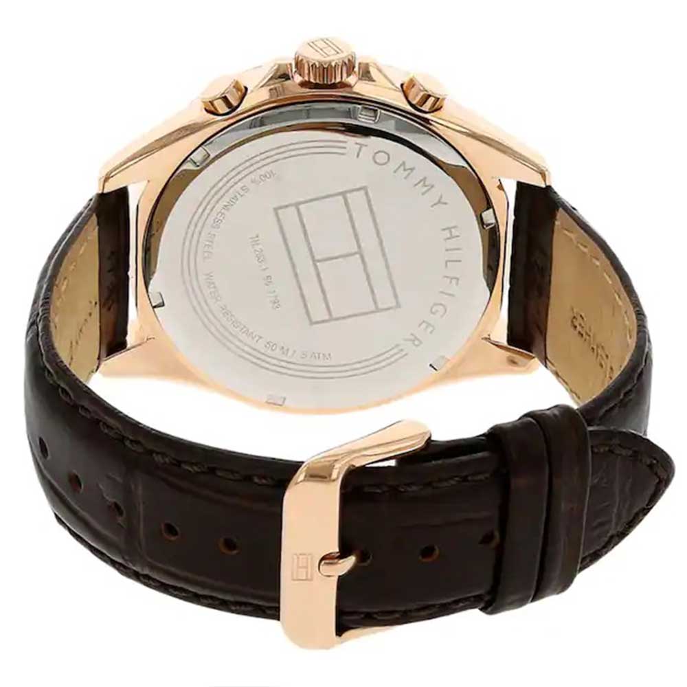 Tommy Hilfiger Quartz Chronograph White Dial Leather Strap Watch for Men NETH1791118W / 1791118