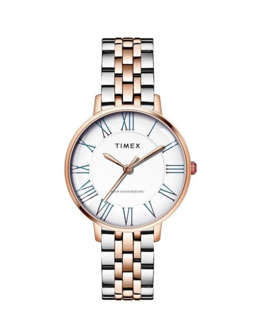 Timex White Dial with Roman Numbers Women's Watch - TWEL19109