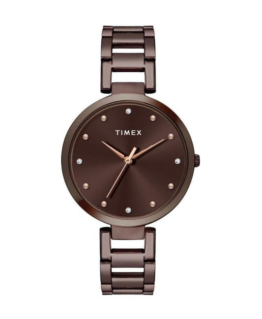 Timex Women Brown Round Dial Analog Watch - TW000X272