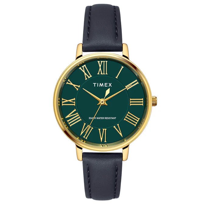 TIMEX Women Green Round Dial Analog Watch - TWEL19104 - KRISHNA WATCH COMPANY