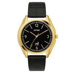 Classic Black Dial Leather Strap Watch TM0TG6804T - KRISHNA WATCH COMPANY