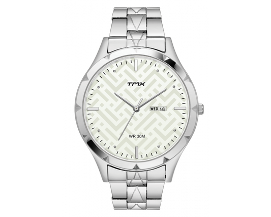 Dressy White Patterned Dial Bracelet Watch TM0TG7805T