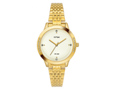 Crystal Studded White Dial Bracelet Watch TMTL10401T